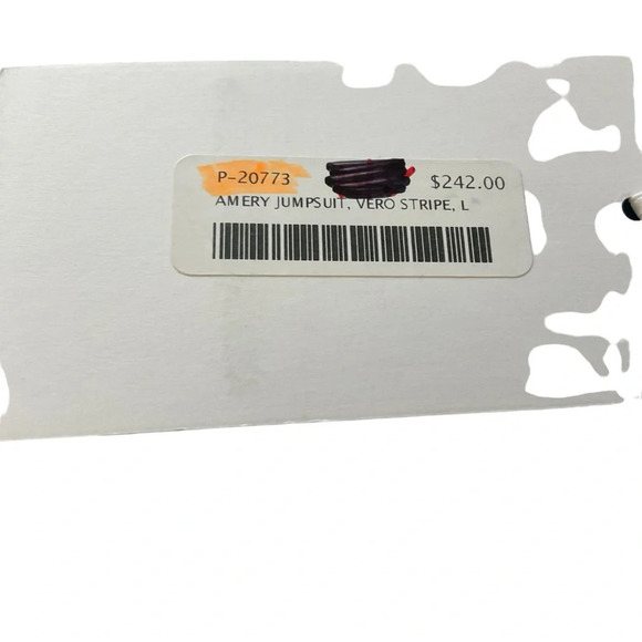 Amanda Uprichard Jumpsuit Navy Stripped SIZE L - Picture 8 of 14